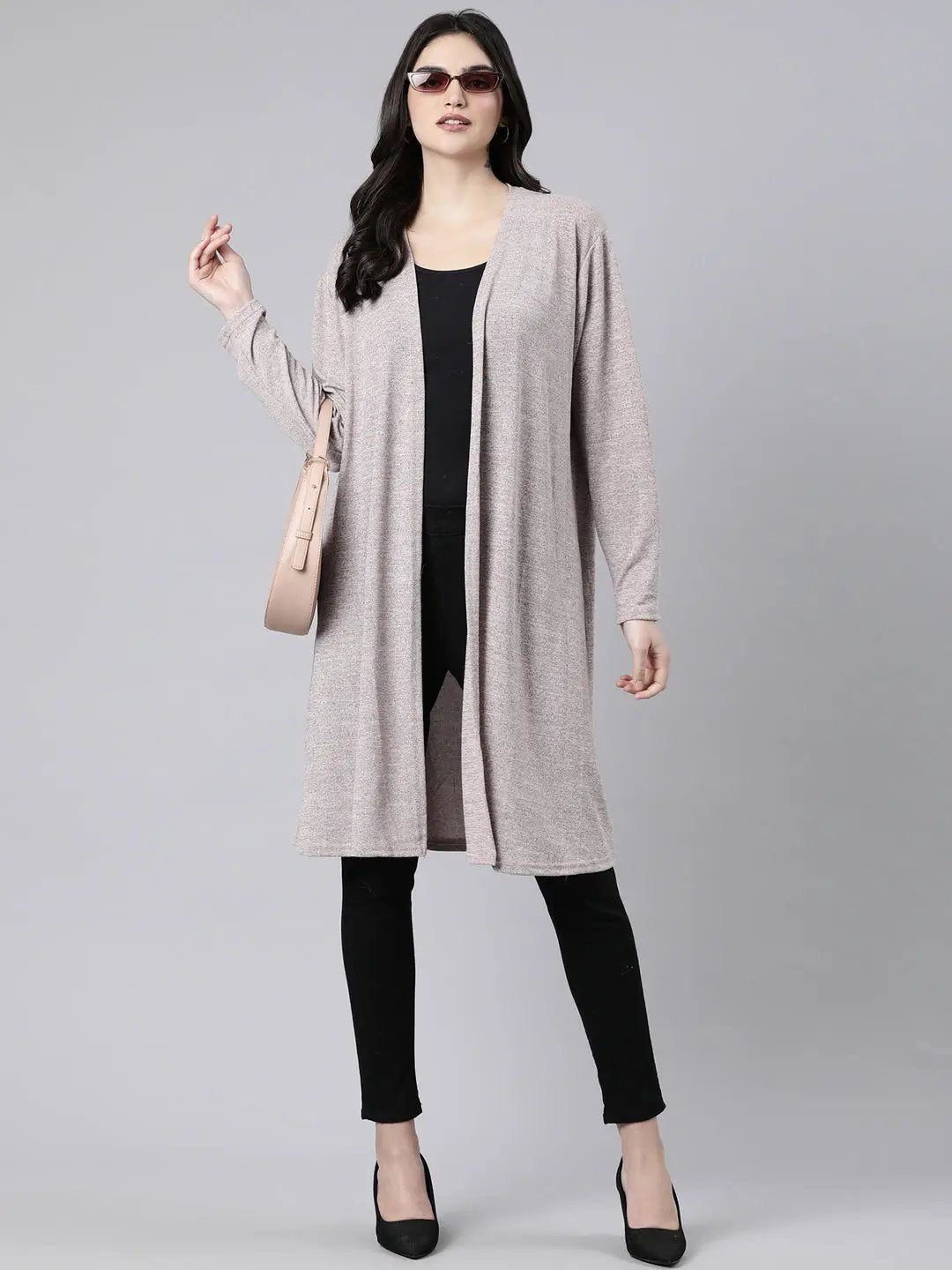 Women's Solid Peach Shrug