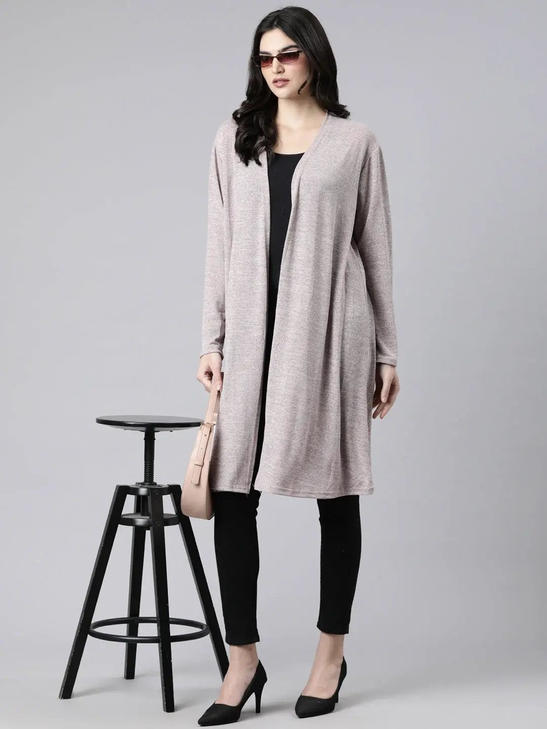 Women's Solid Peach Shrug