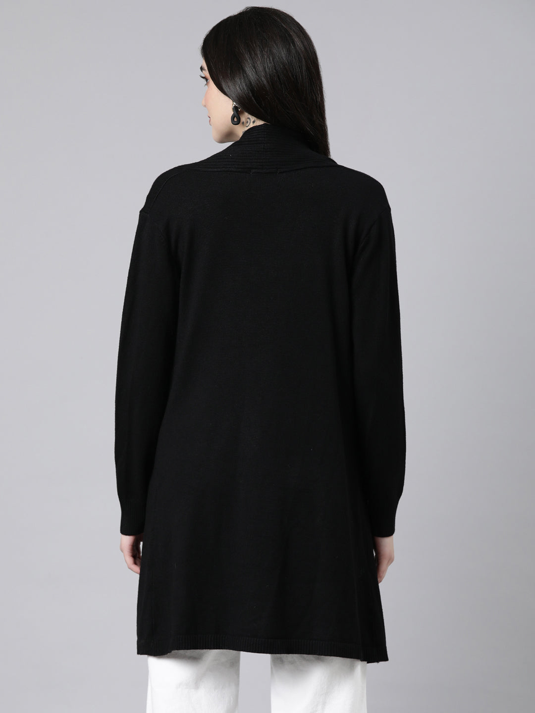 Women's Solid Black Shrug