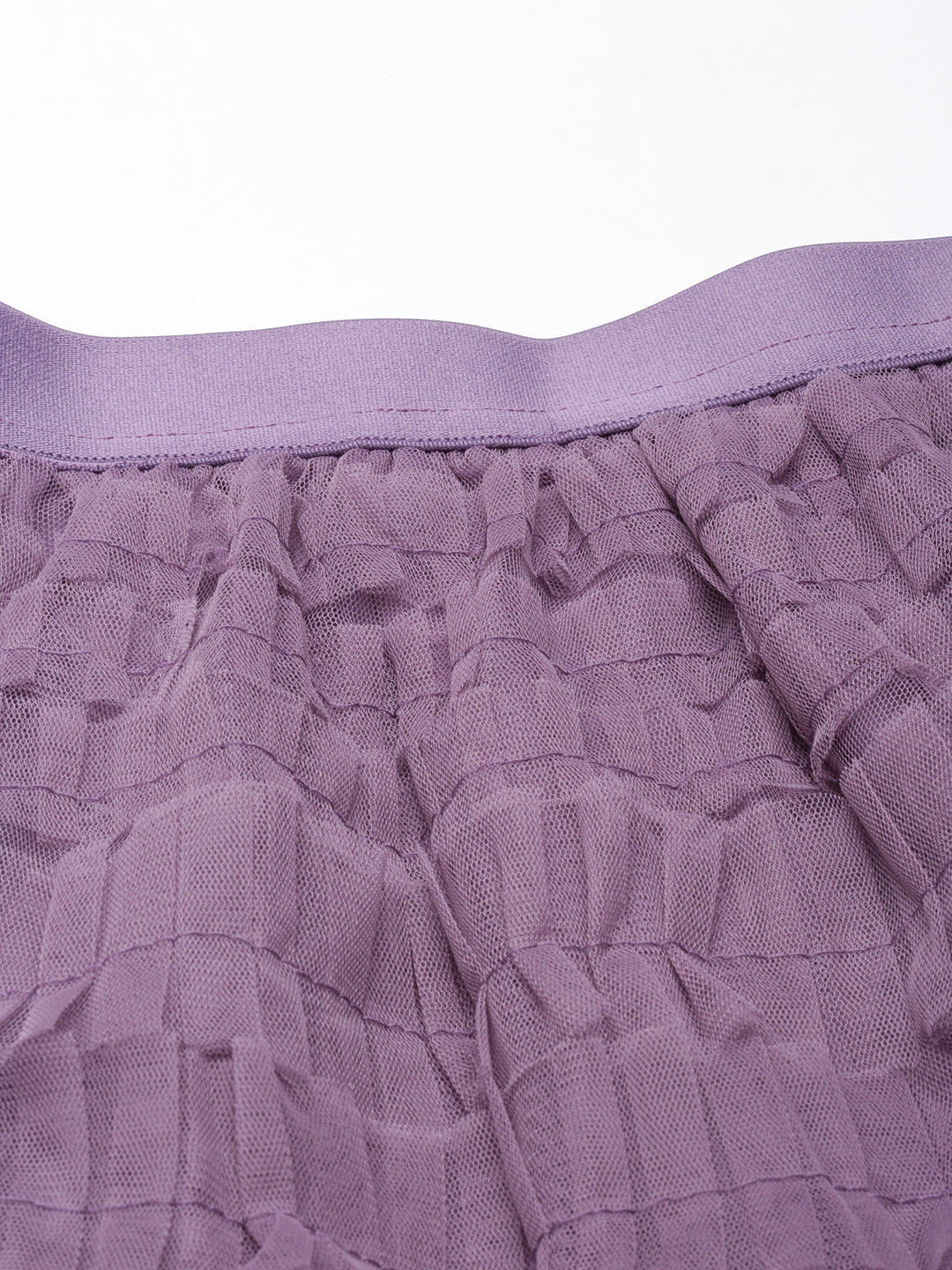 Women Solid Lavender Flared Midi Skirt