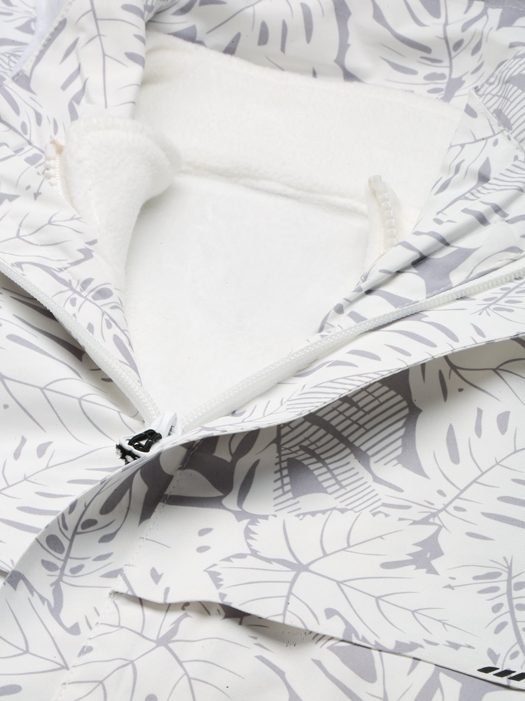 Men's Hooded White Abstract Tailored Oversized Jacket comes with Detachable Hoodie and Inner fleece Jacket