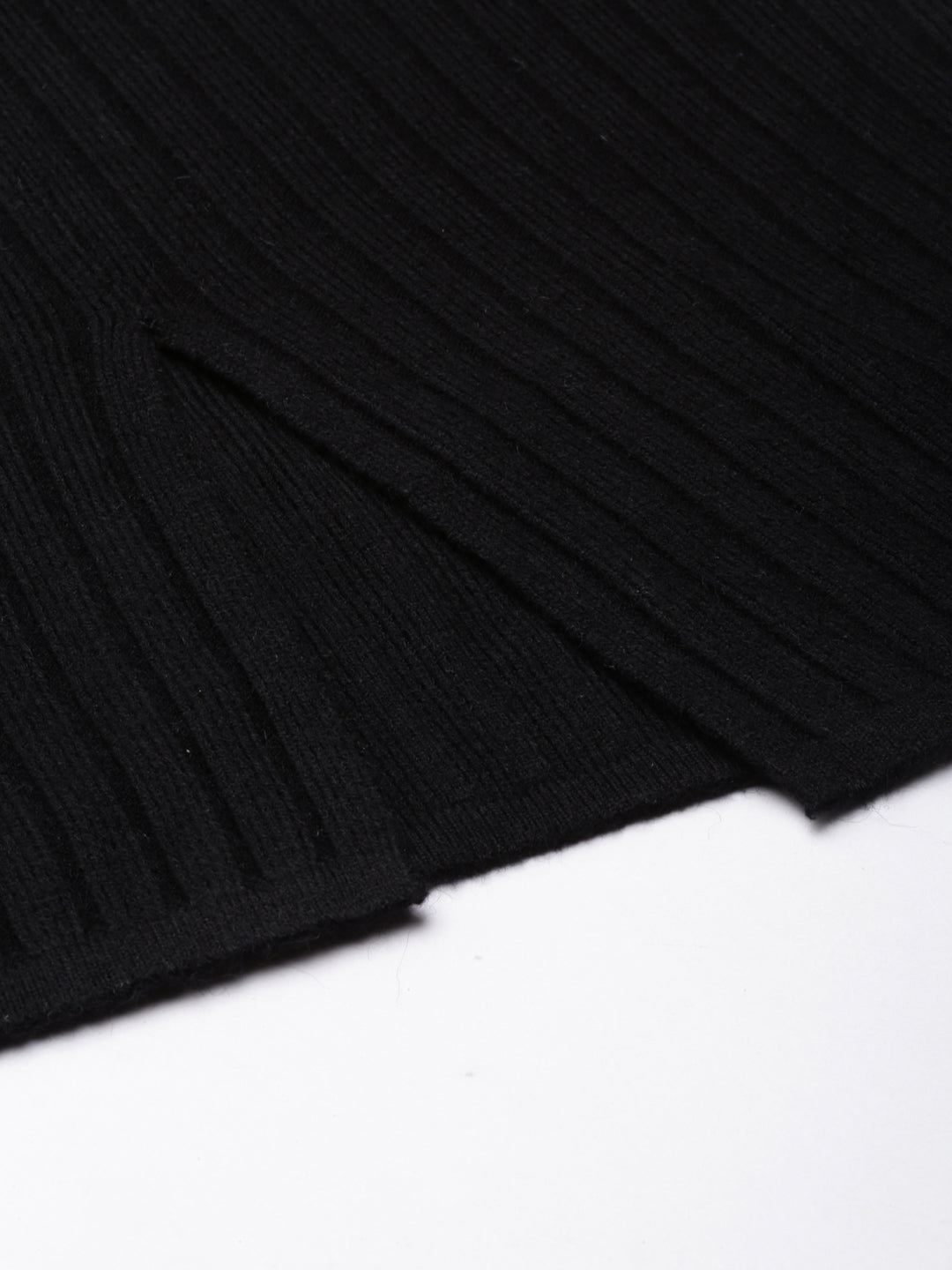 Women's Self Design Black Pencil Above Knee Skirt