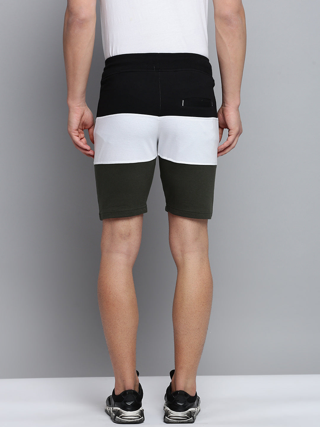 Men Black Colourblock Casual Shorts