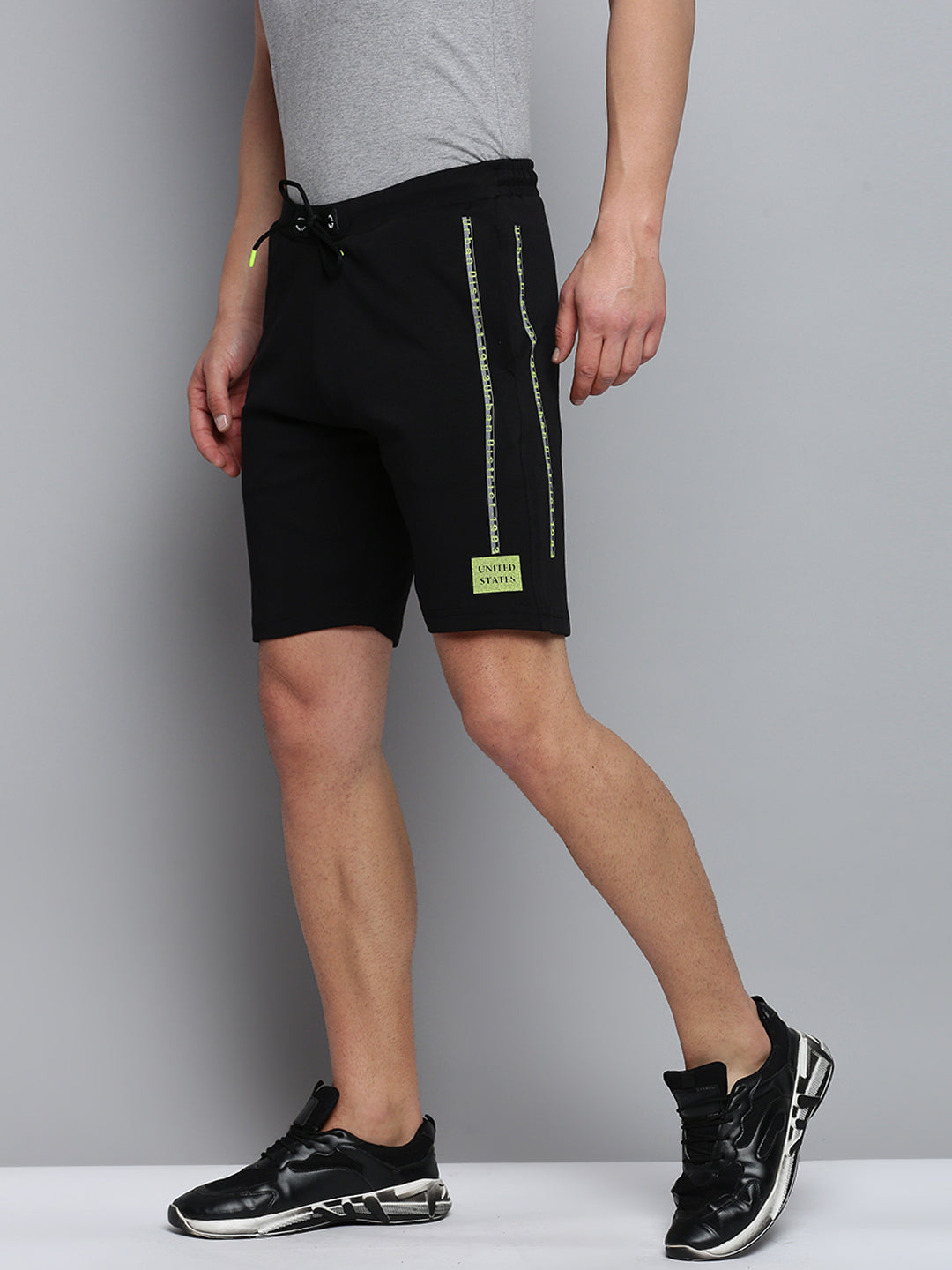 Men Black Solid Casual Shorts