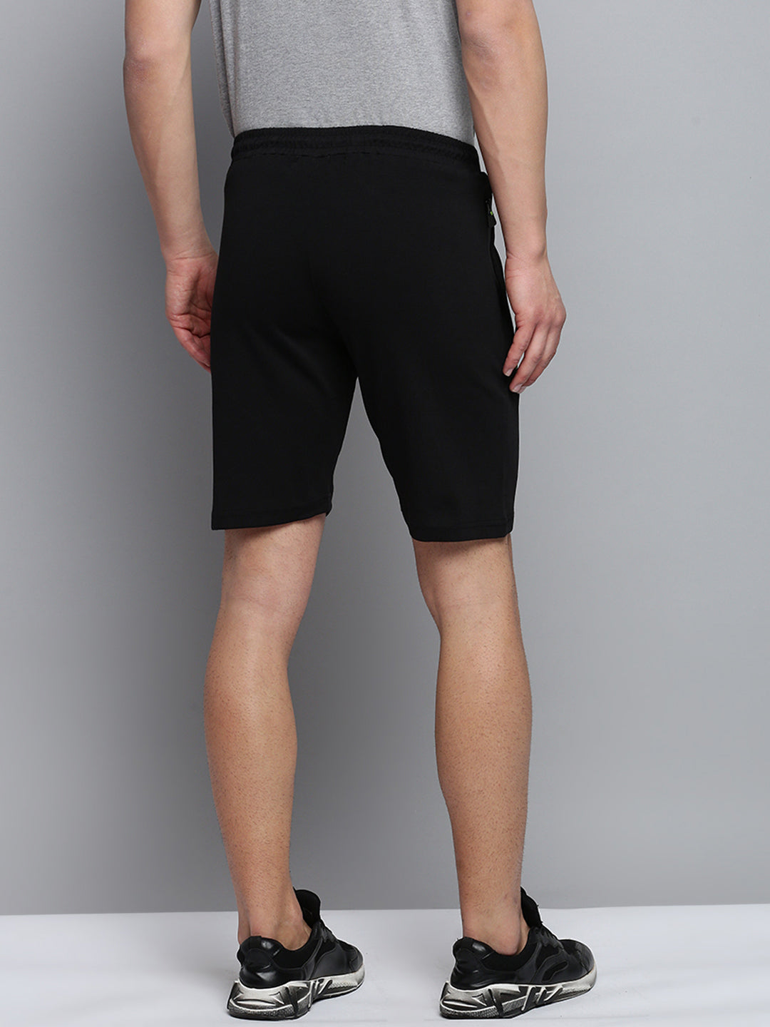 Men Black Solid Casual Shorts