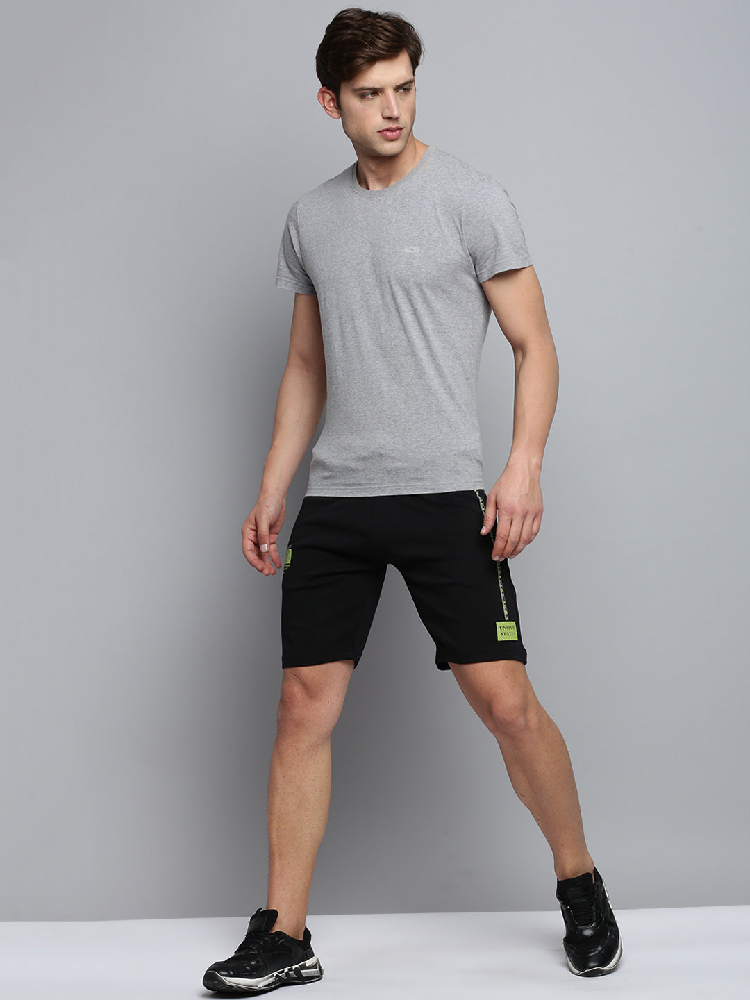 Men Black Solid Casual Shorts