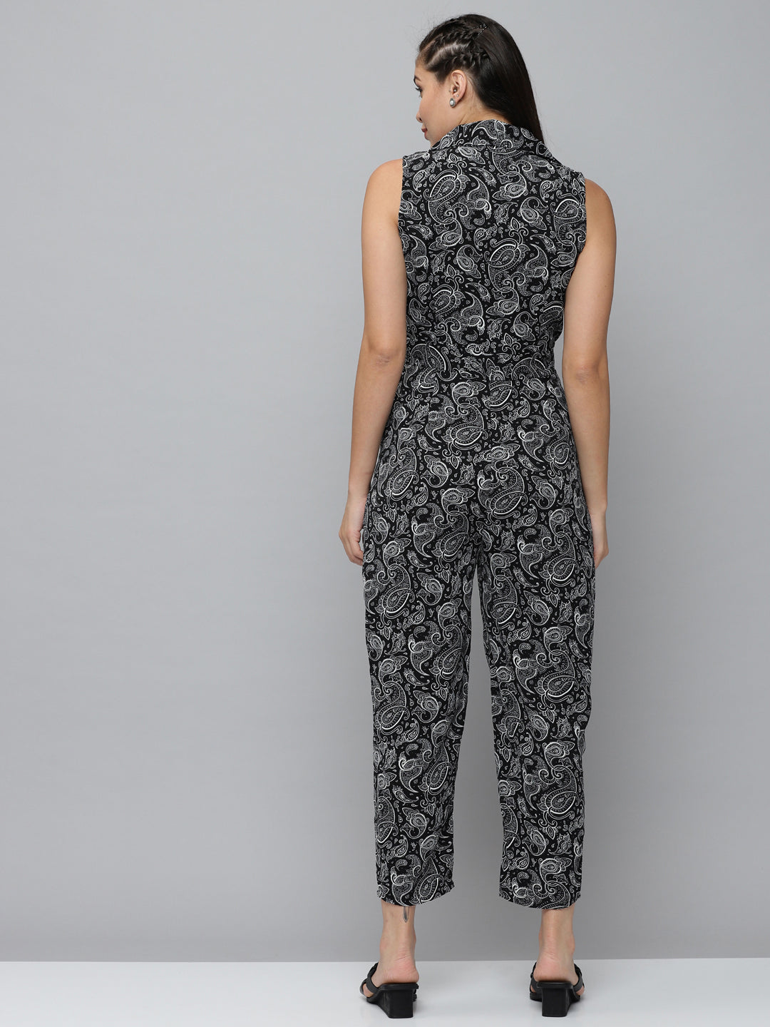 Women's Black Printed  Jumpsuit