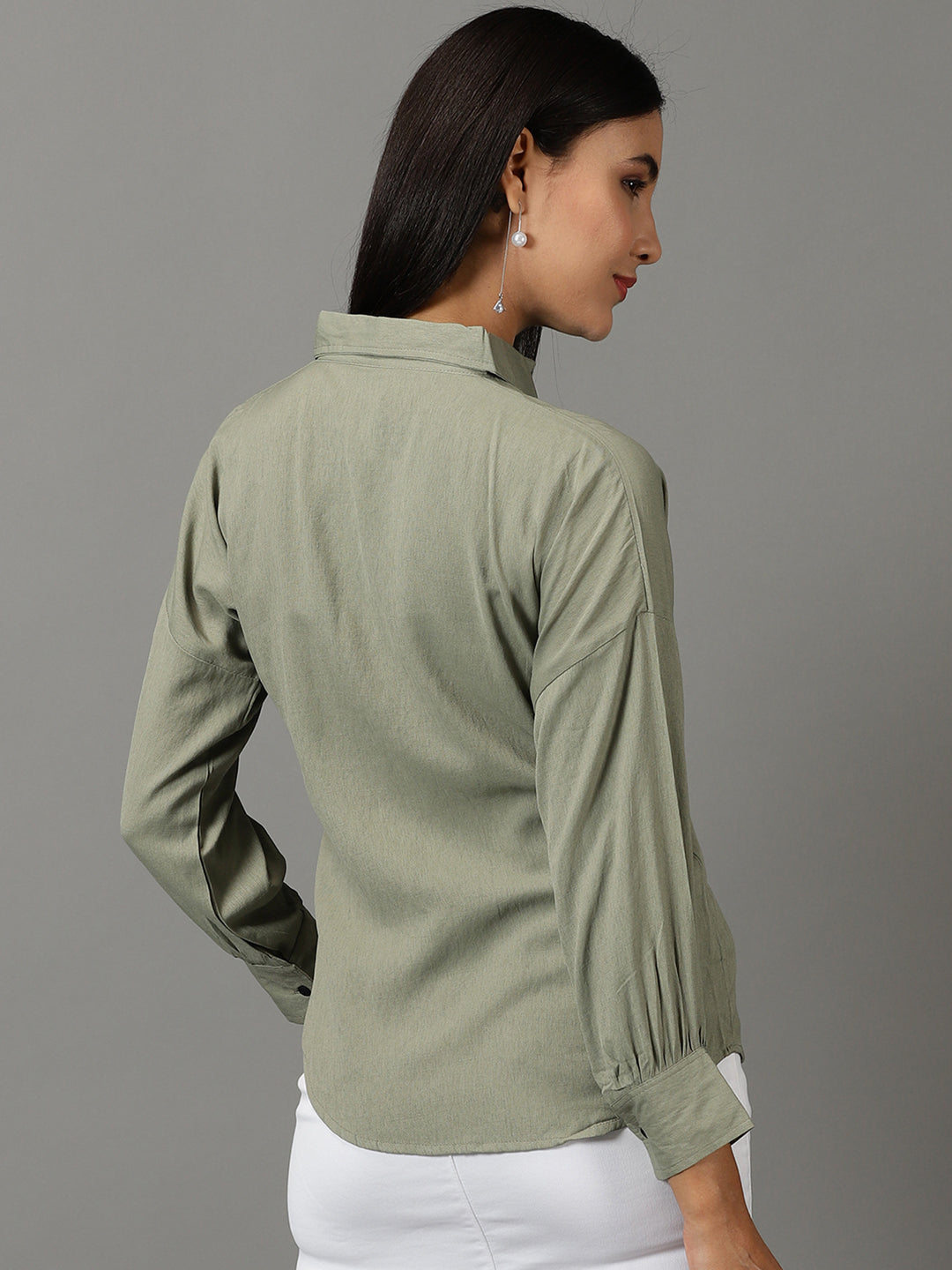 Women's Olive Solid Shirt