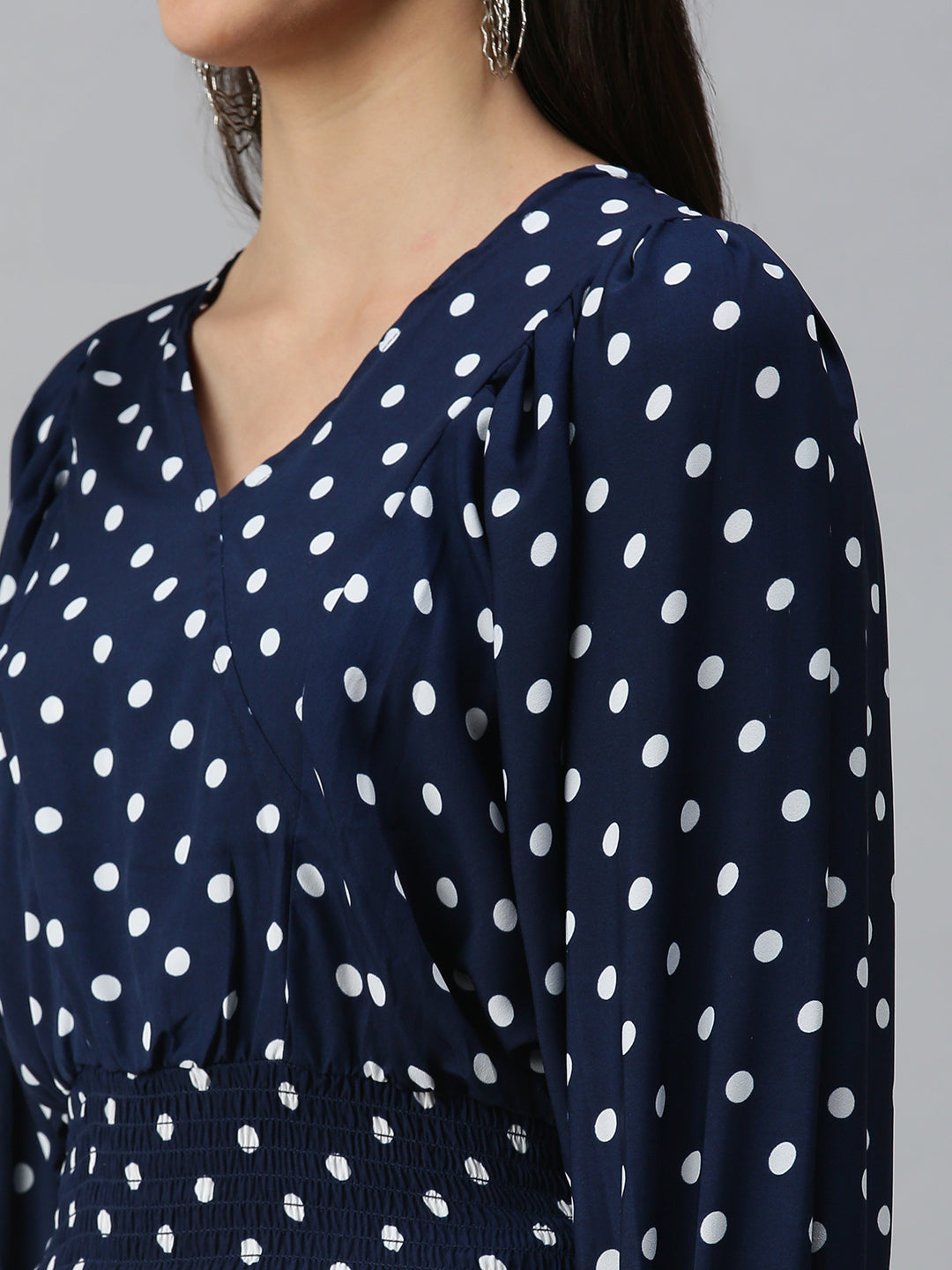 Women's Printed Navy Blue Top