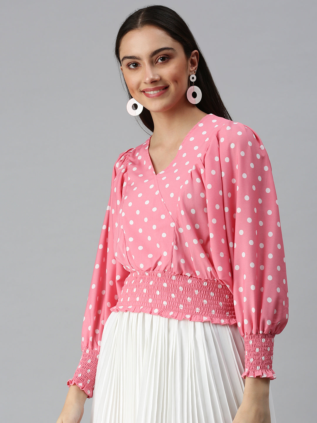 Women's Printed Pink Top