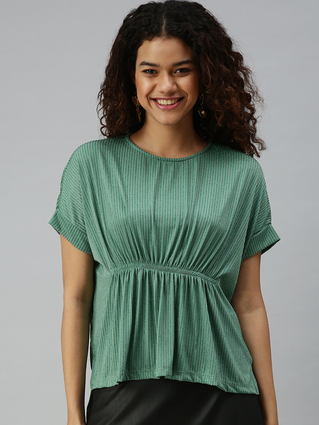 Women Green Solid Kaftan Top