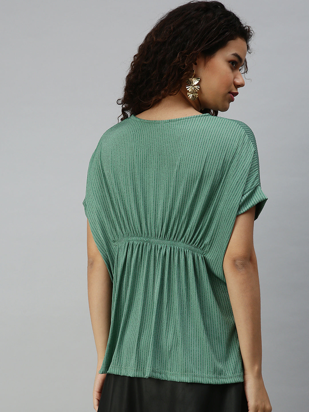 Women Green Solid Kaftan Top