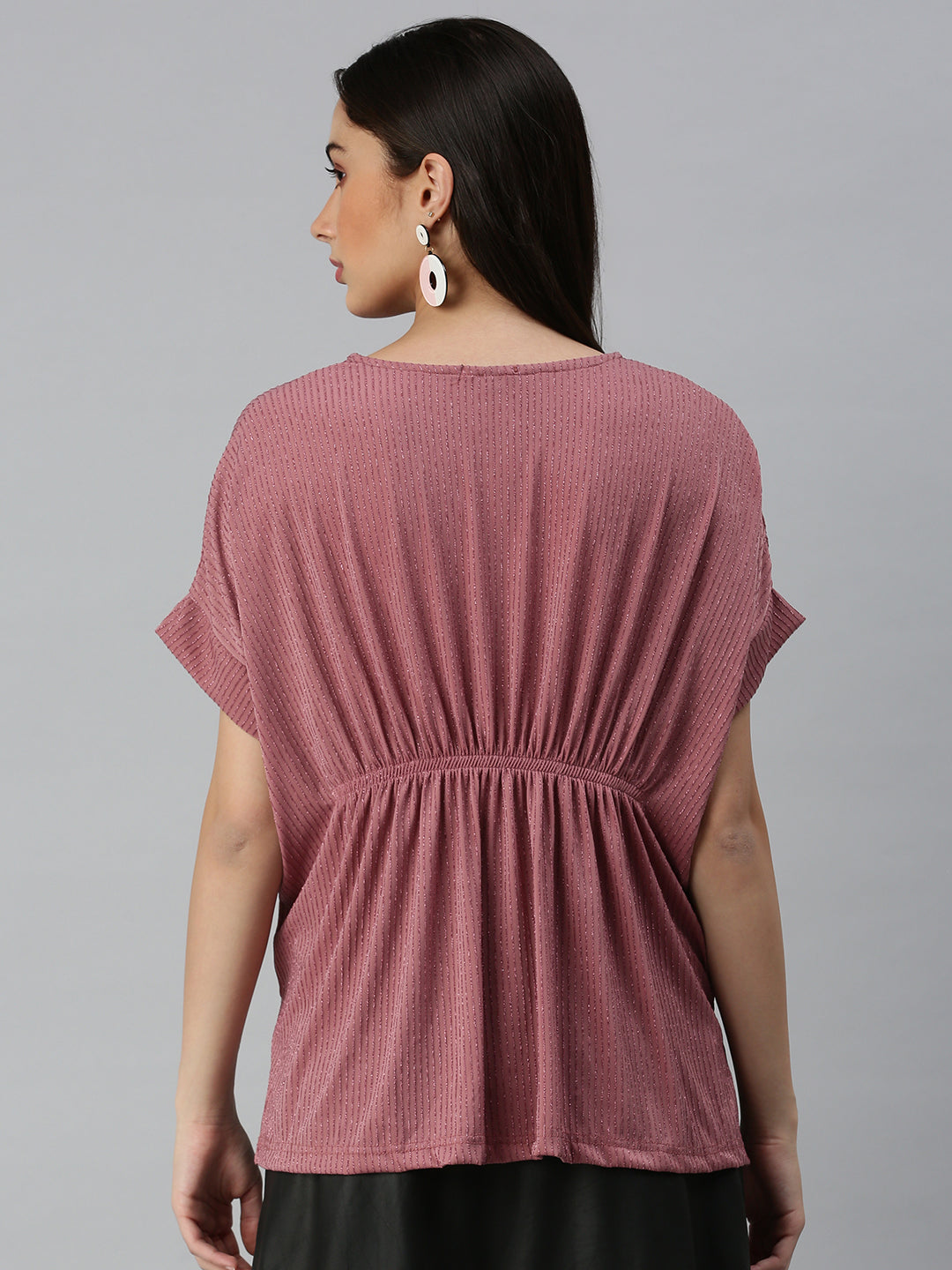 Women Mauve Solid Kaftan Top