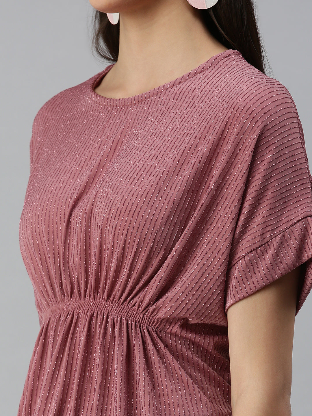 Women Mauve Solid Kaftan Top