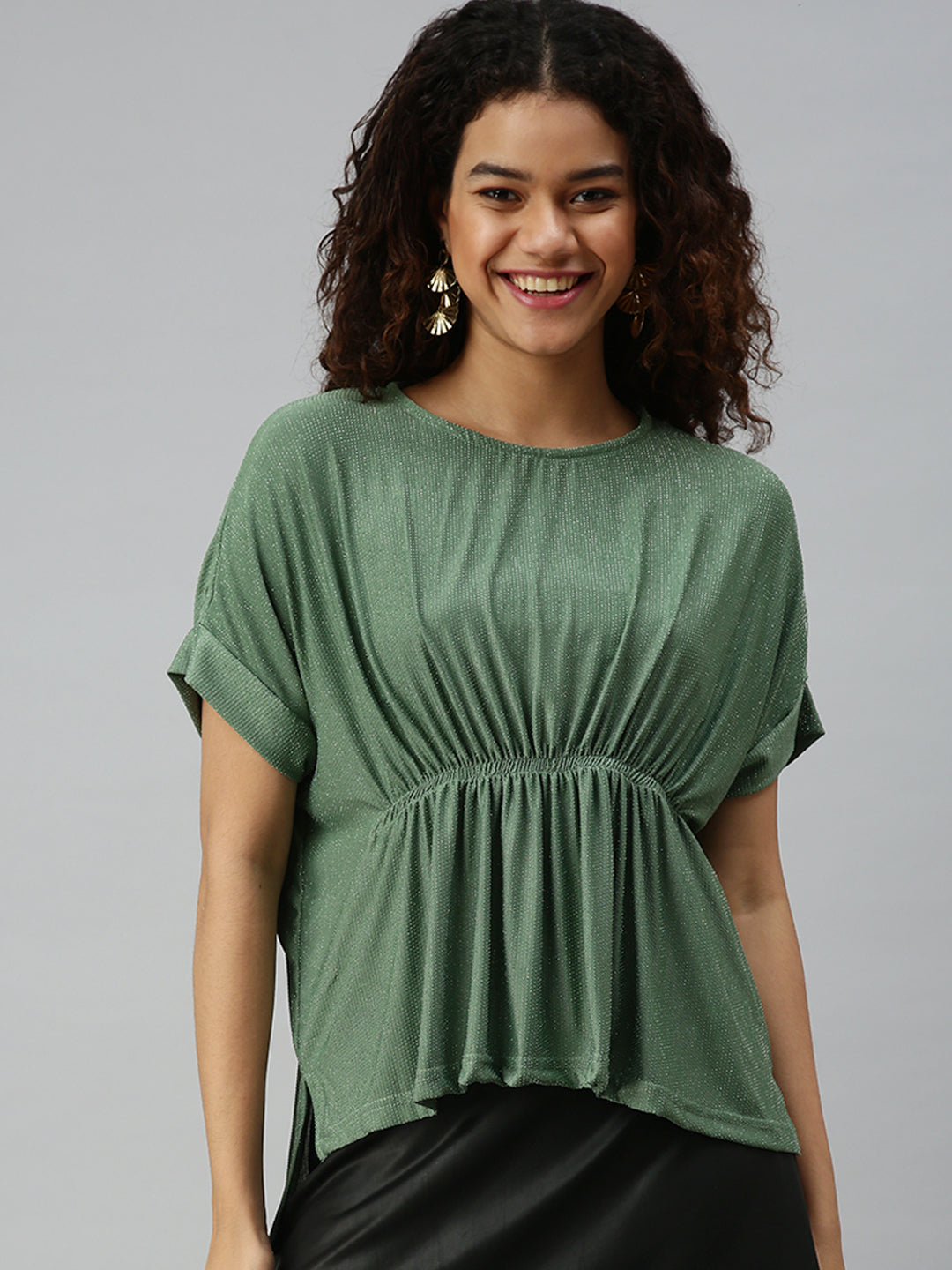 Women's Solid Green Top