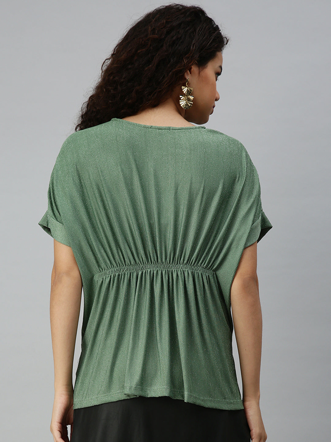 Women's Solid Green Top