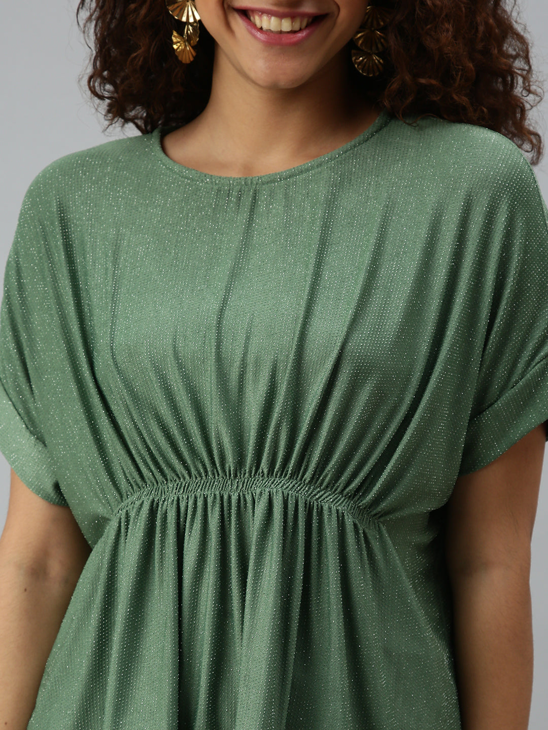 Women's Solid Green Top