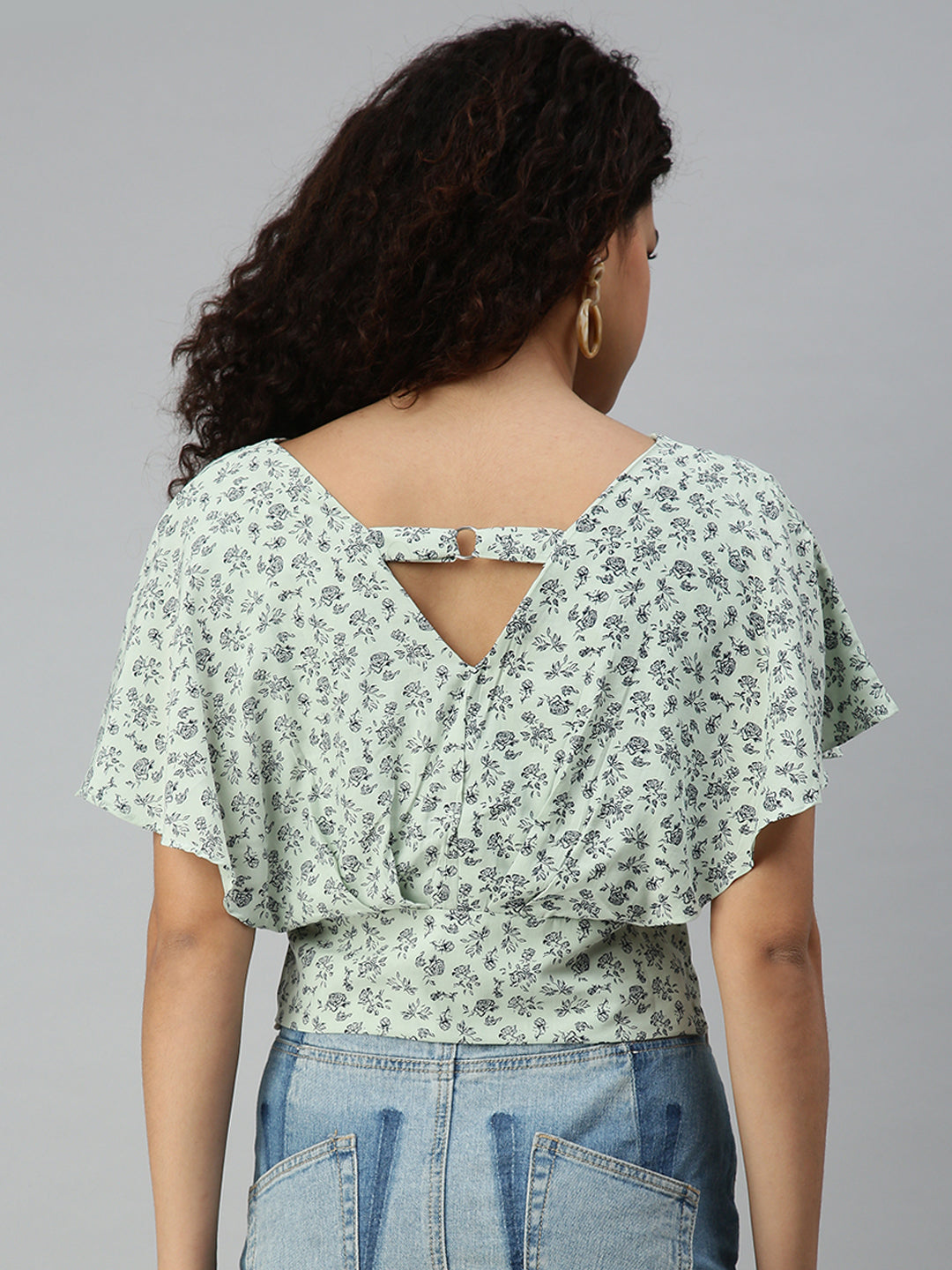 Women's Printed Green Top