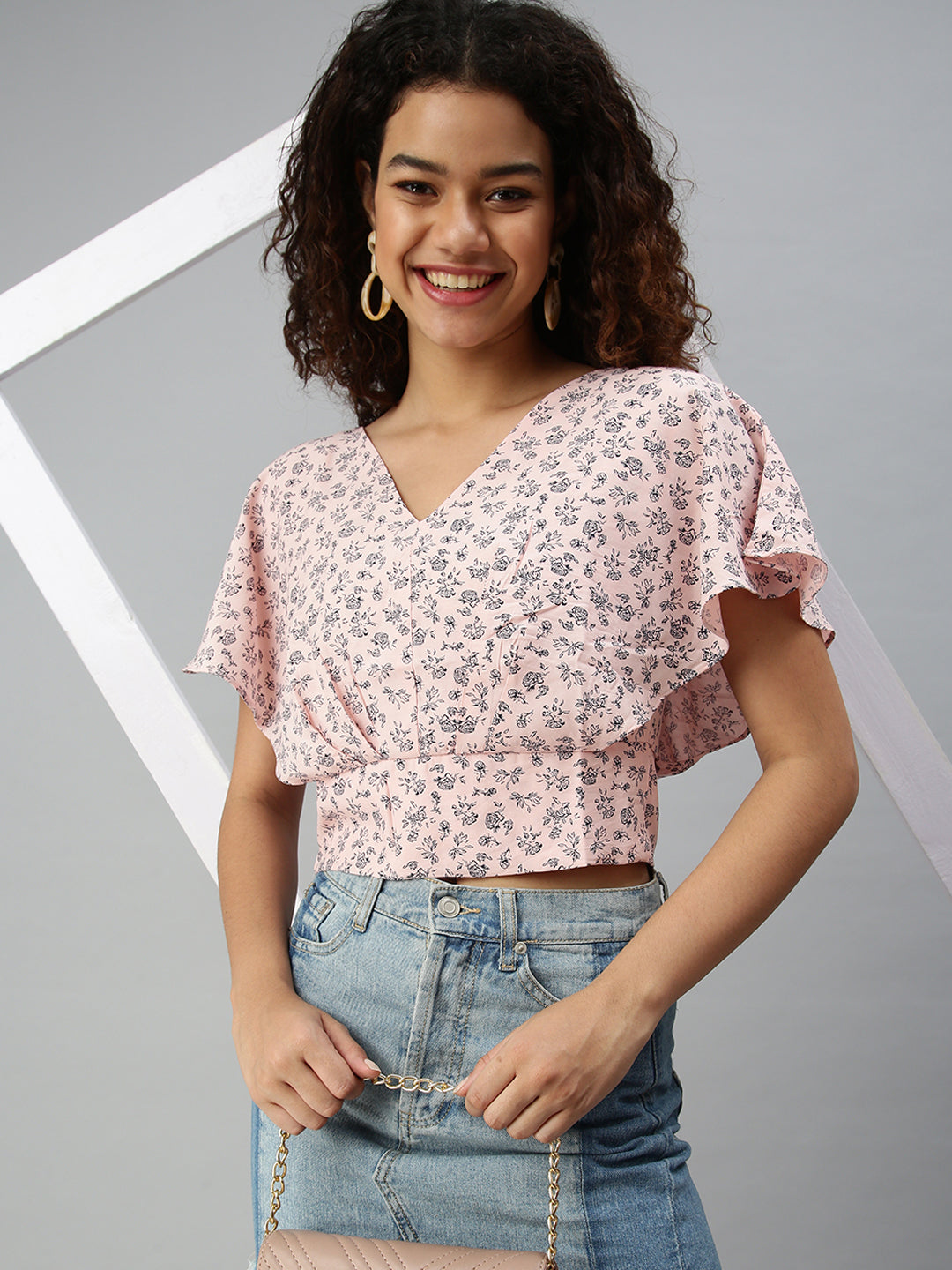 Women's Printed Peach Top