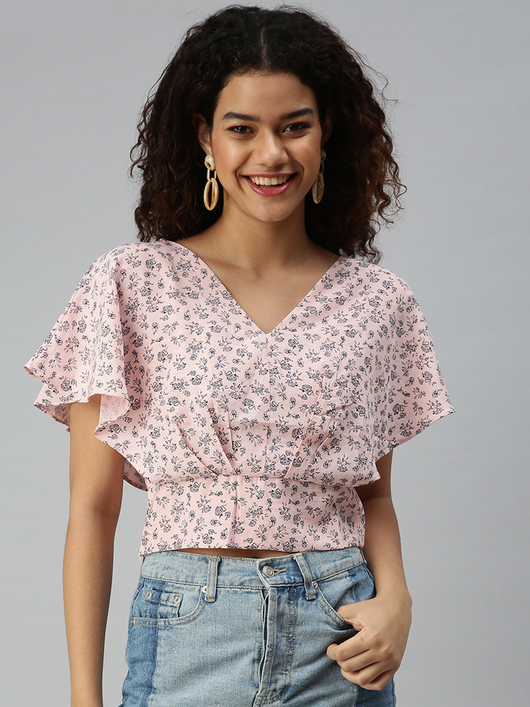 Women's Printed Peach Top