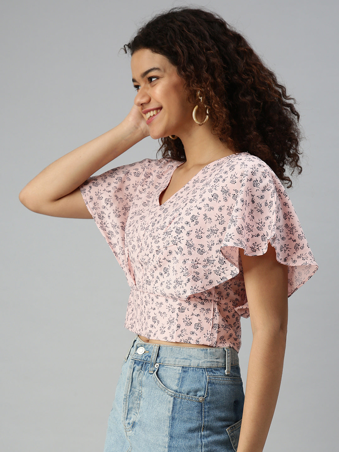 Women's Printed Peach Top