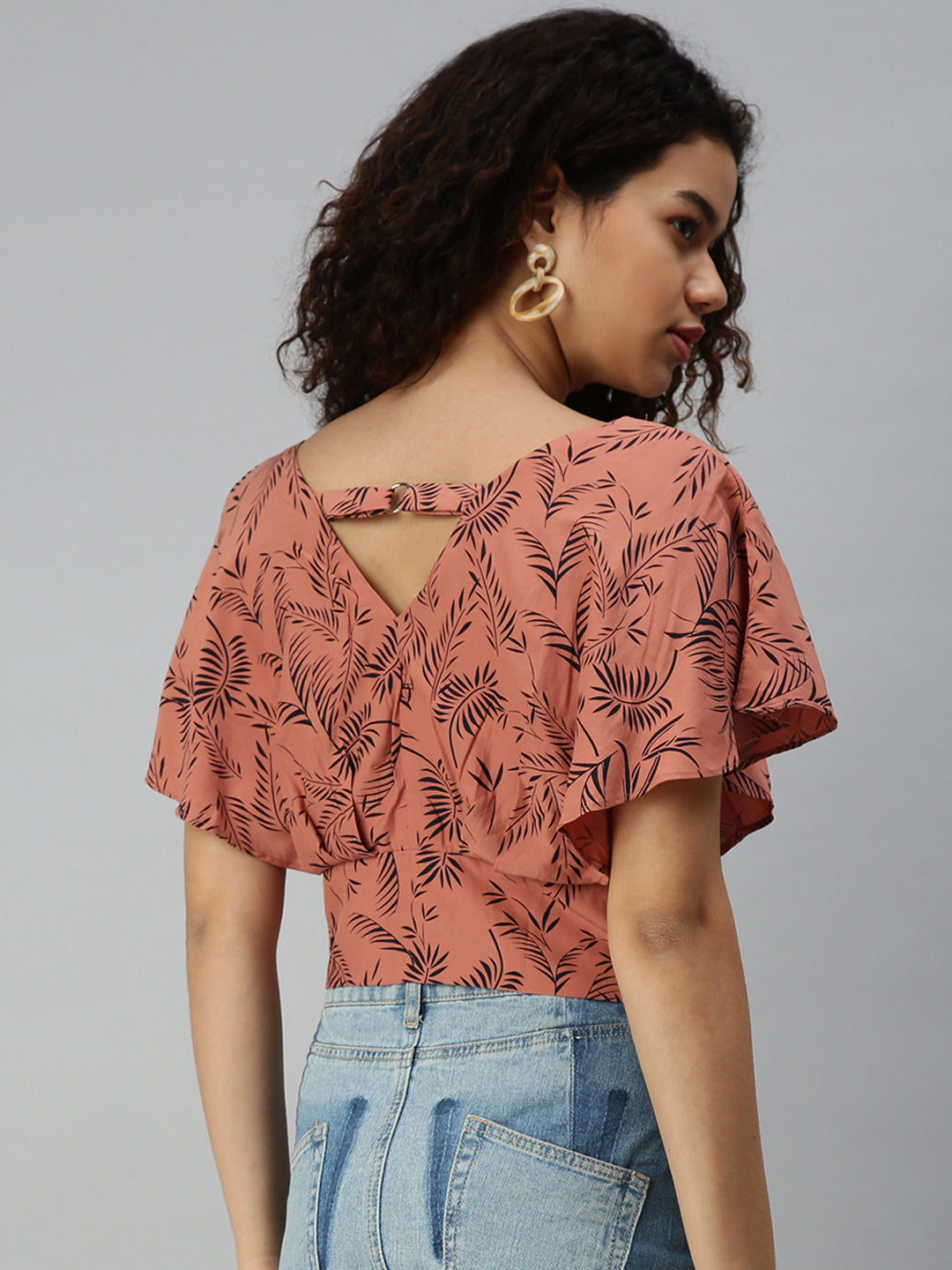 Women's Printed Brown Top