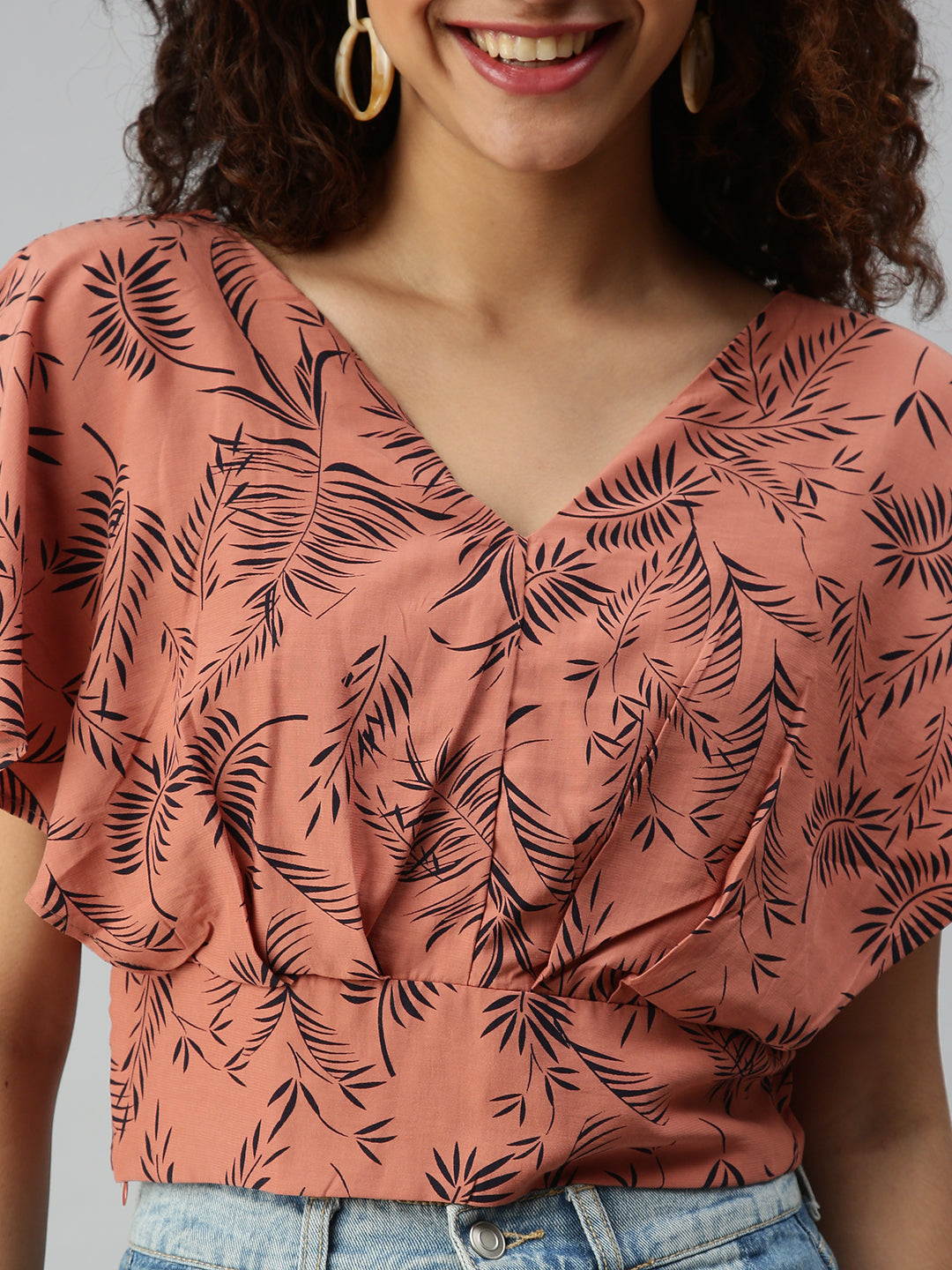 Women's Printed Brown Top