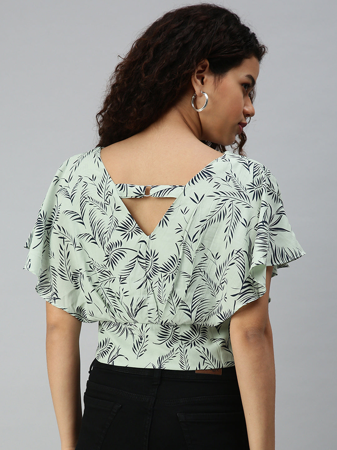 Women's Printed Green Top