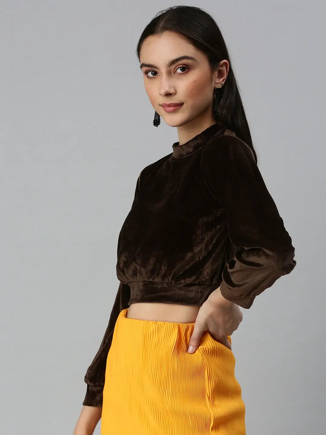 Women's Solid Brown Top
