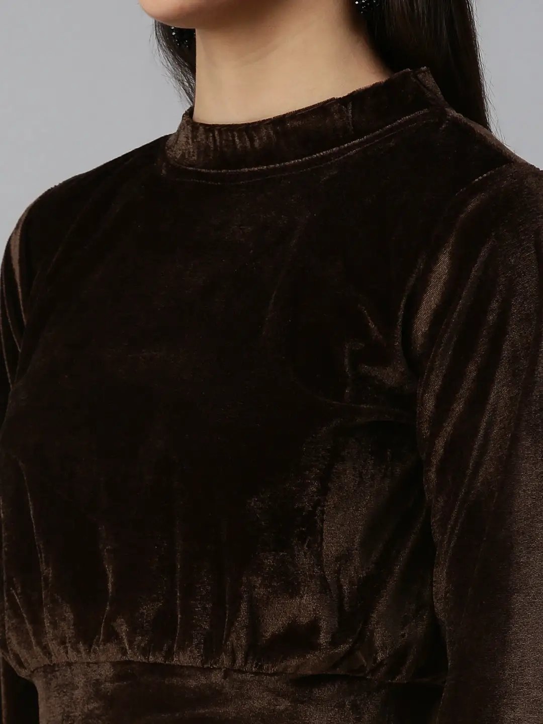 Women's Solid Brown Top
