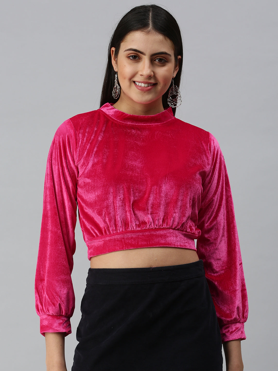 Women's Solid Pink Top