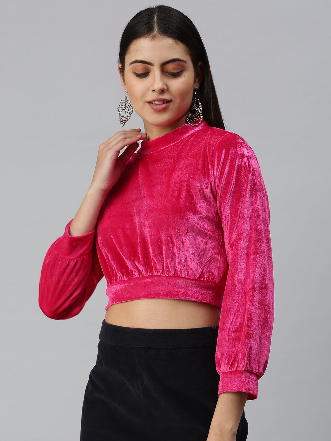 Women's Solid Pink Top