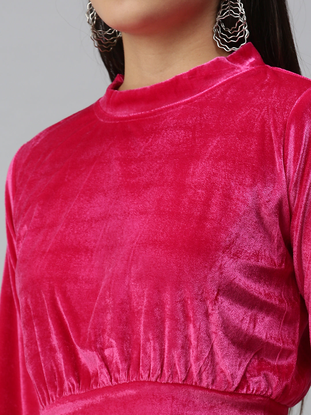 Women's Solid Pink Top