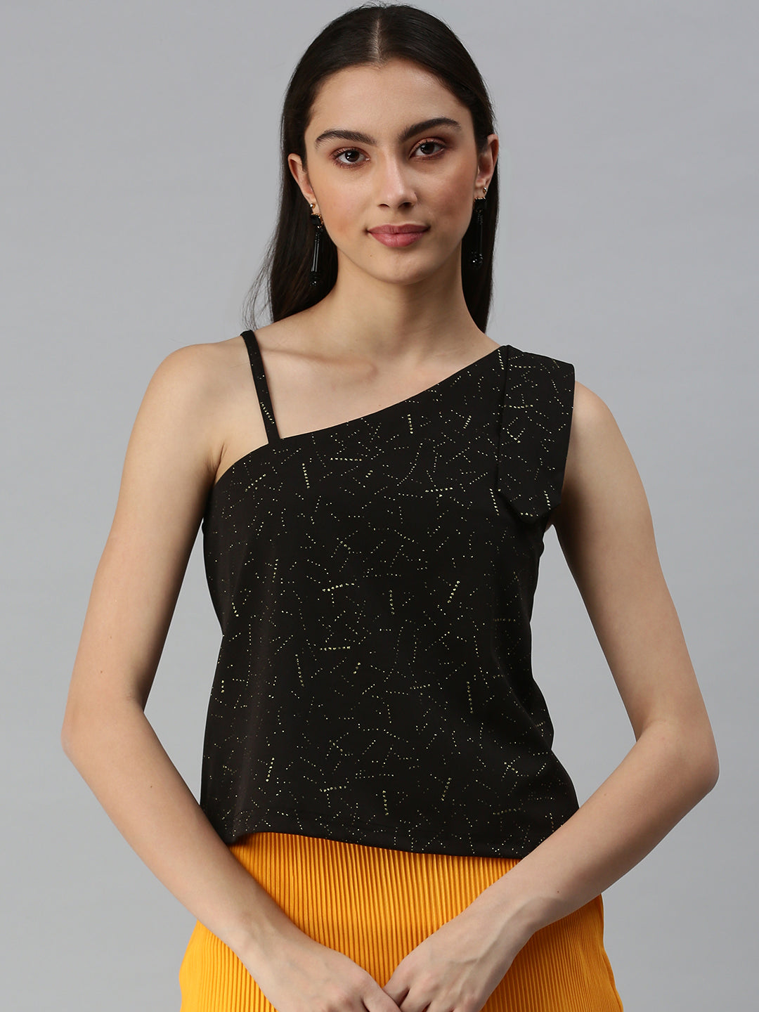 Women's Embellished Black Top