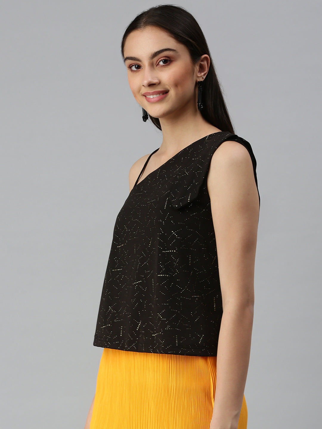 Women's Embellished Black Top