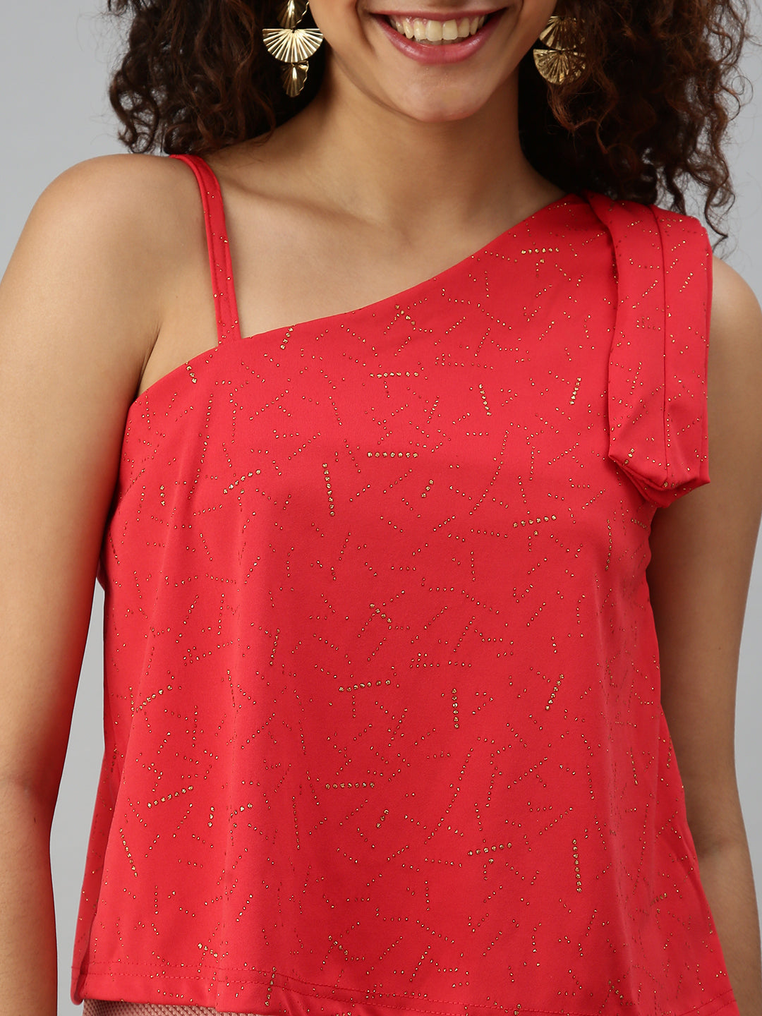 Women's Embellished Red Top