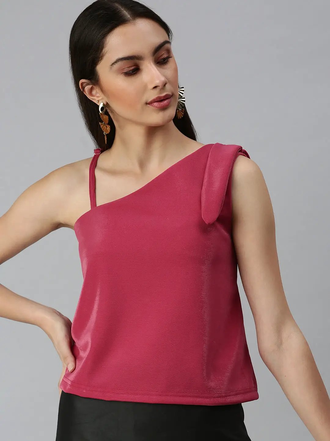 Women's Solid Pink Top