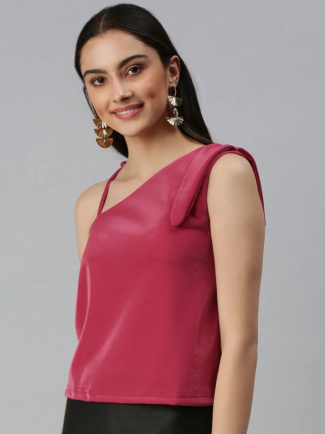 Women's Solid Pink Top