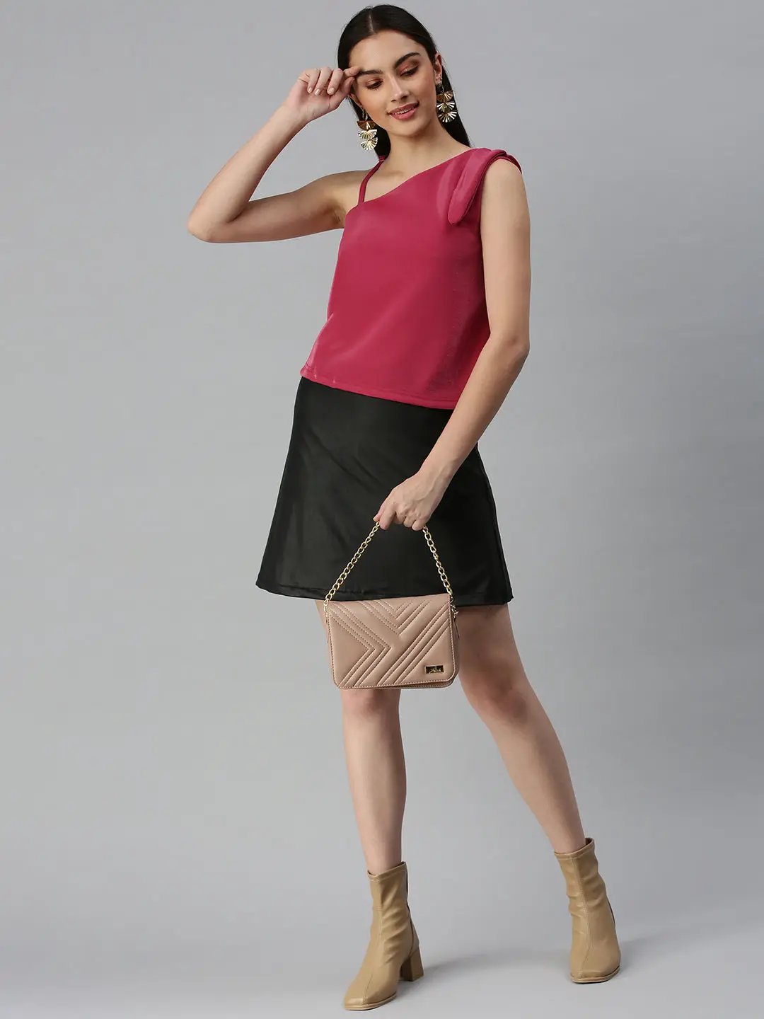 Women's Solid Pink Top