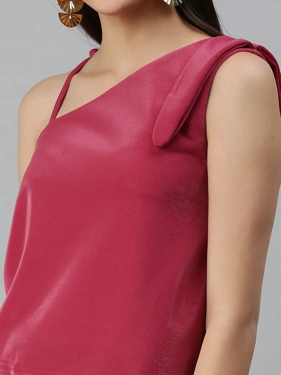 Women's Solid Pink Top