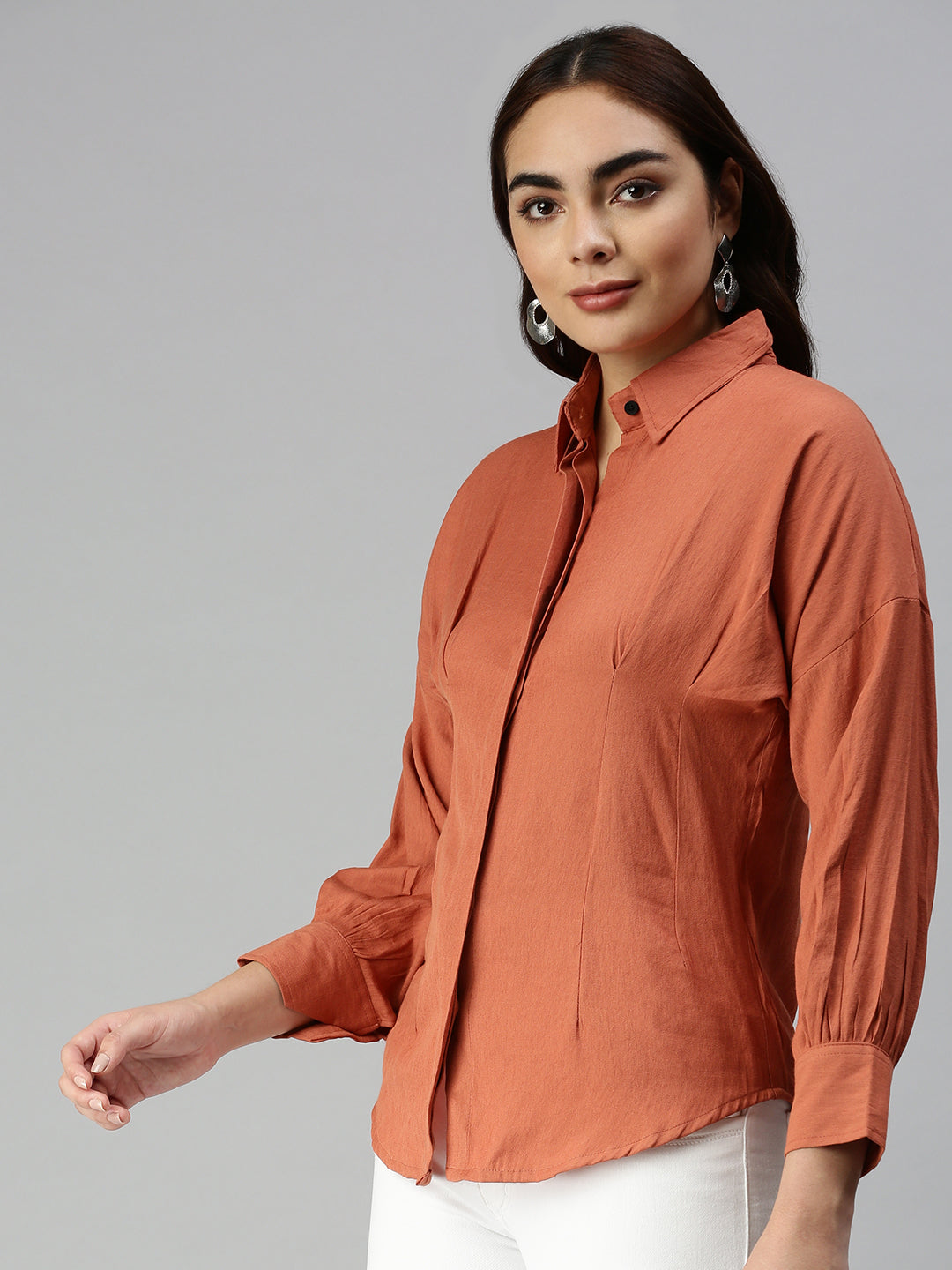 Women's Rust Solid Shirt