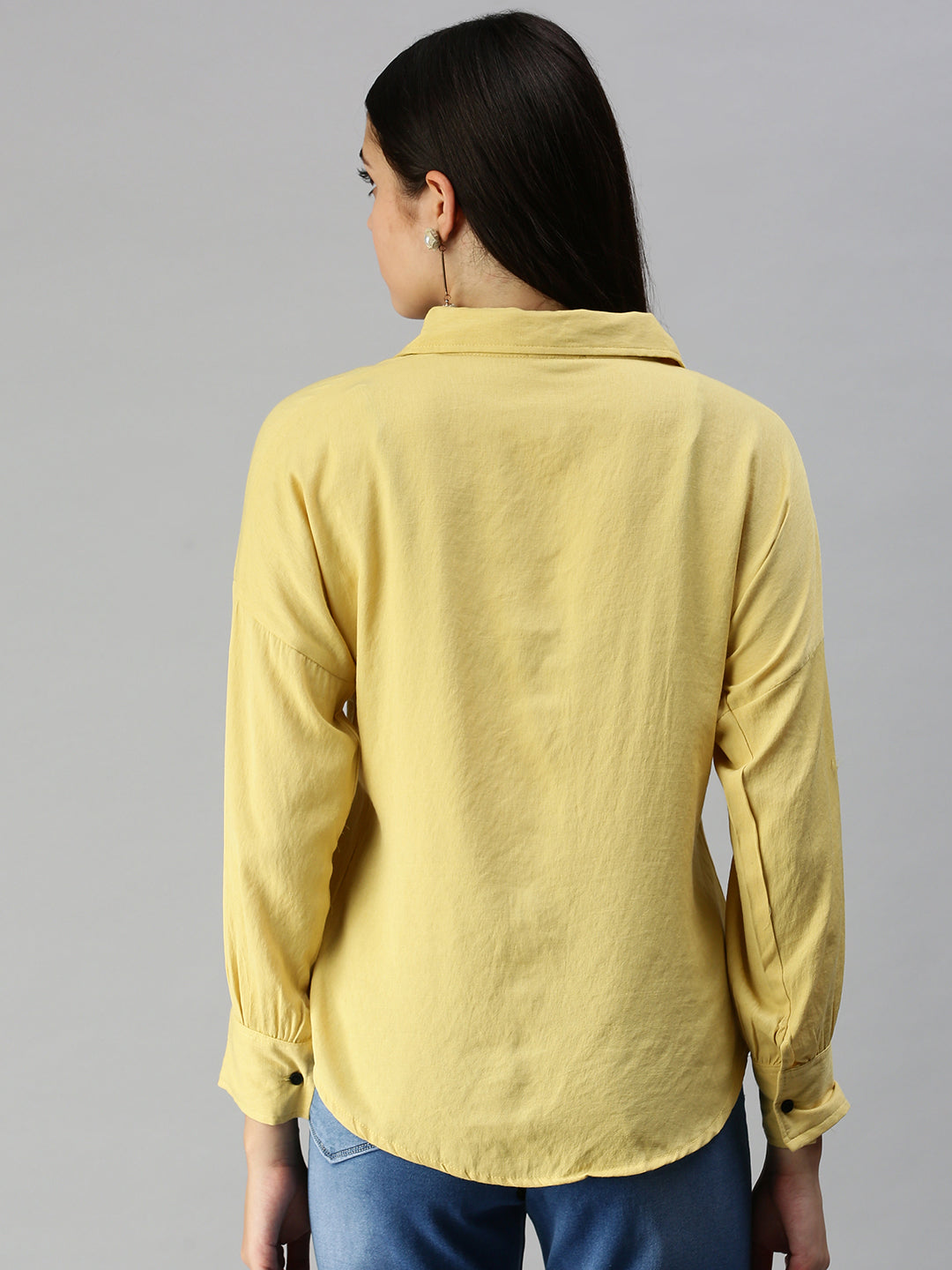 Women's Yellow Solid Shirt