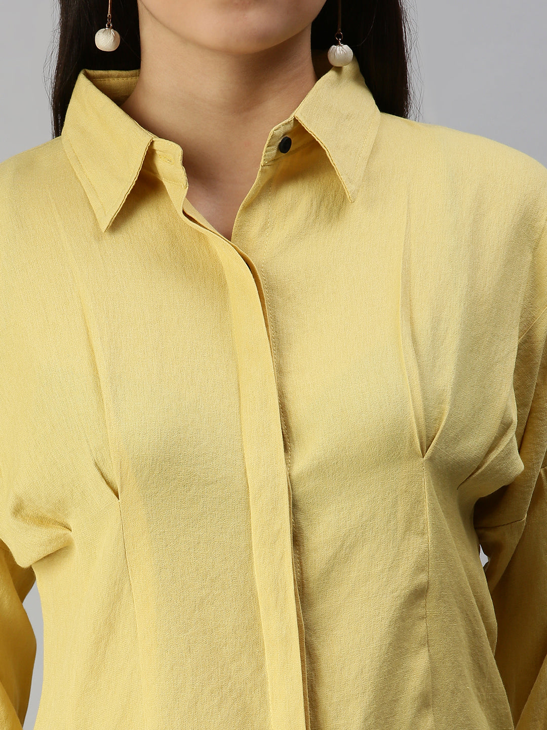 Women's Yellow Solid Shirt