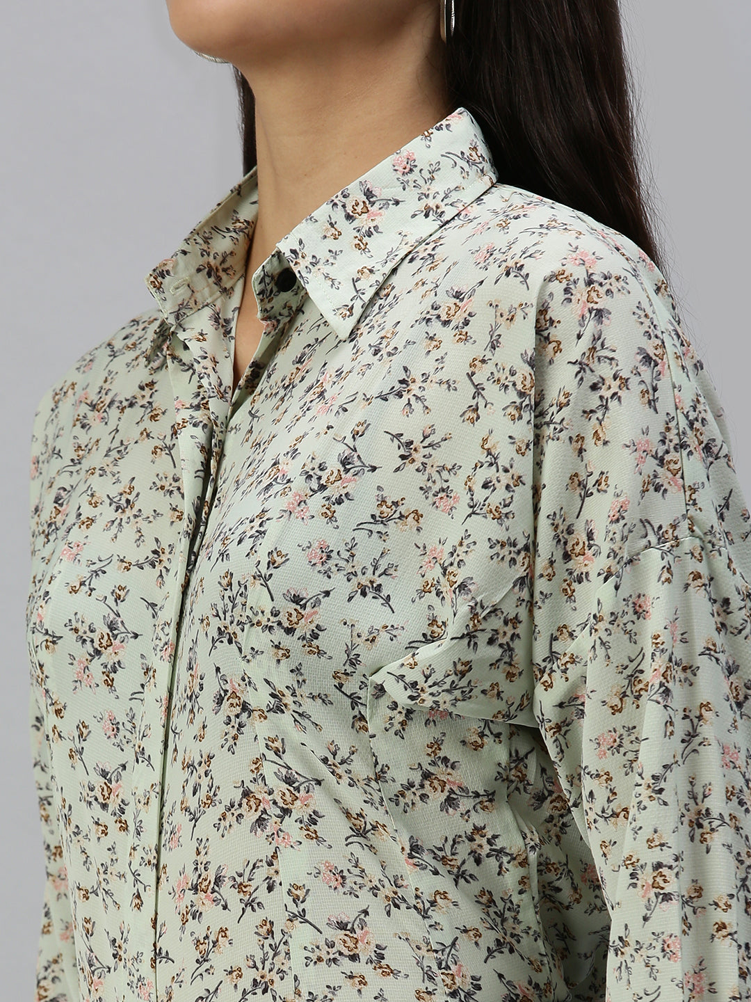 Women's Green Printed Shirt