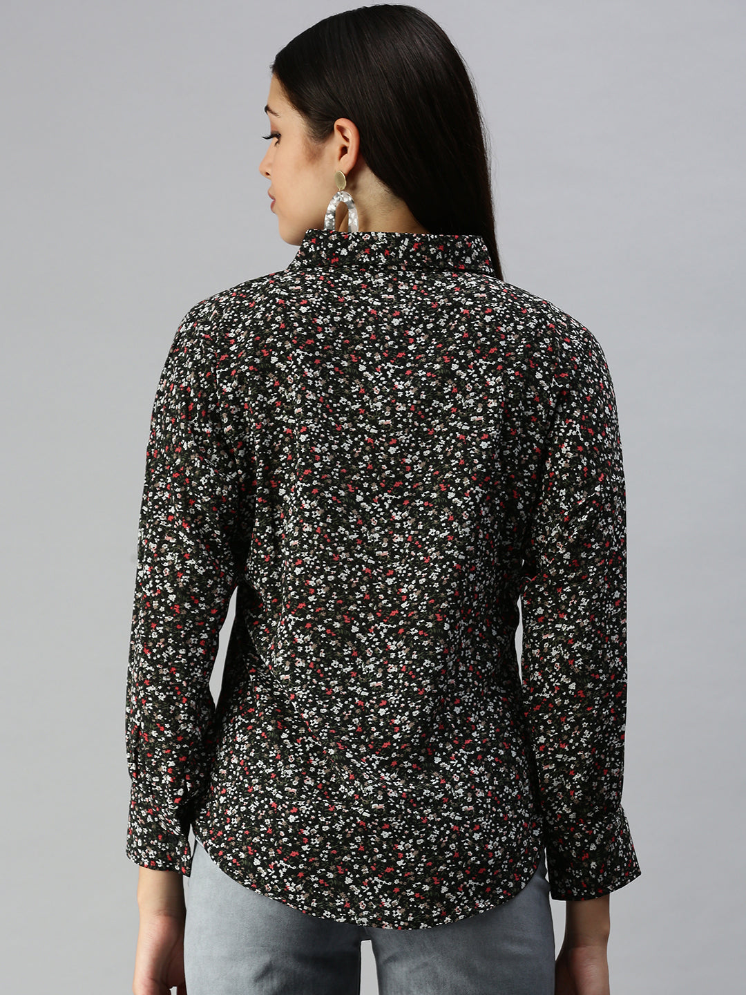 Women's Black Printed Shirt