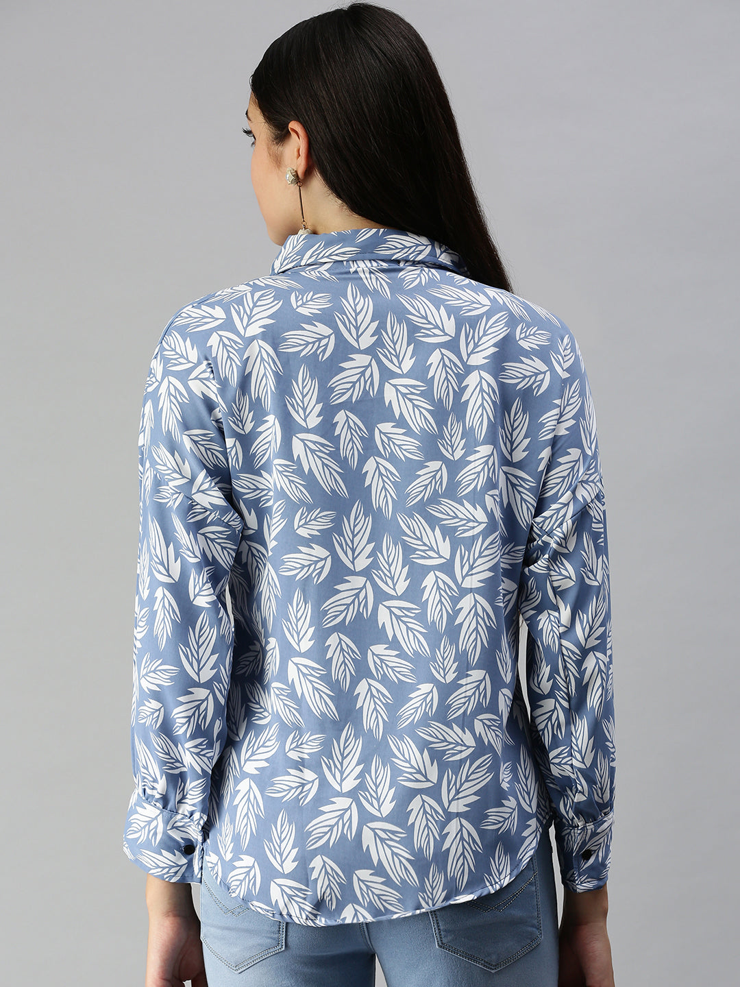 Women's Blue Printed Shirt