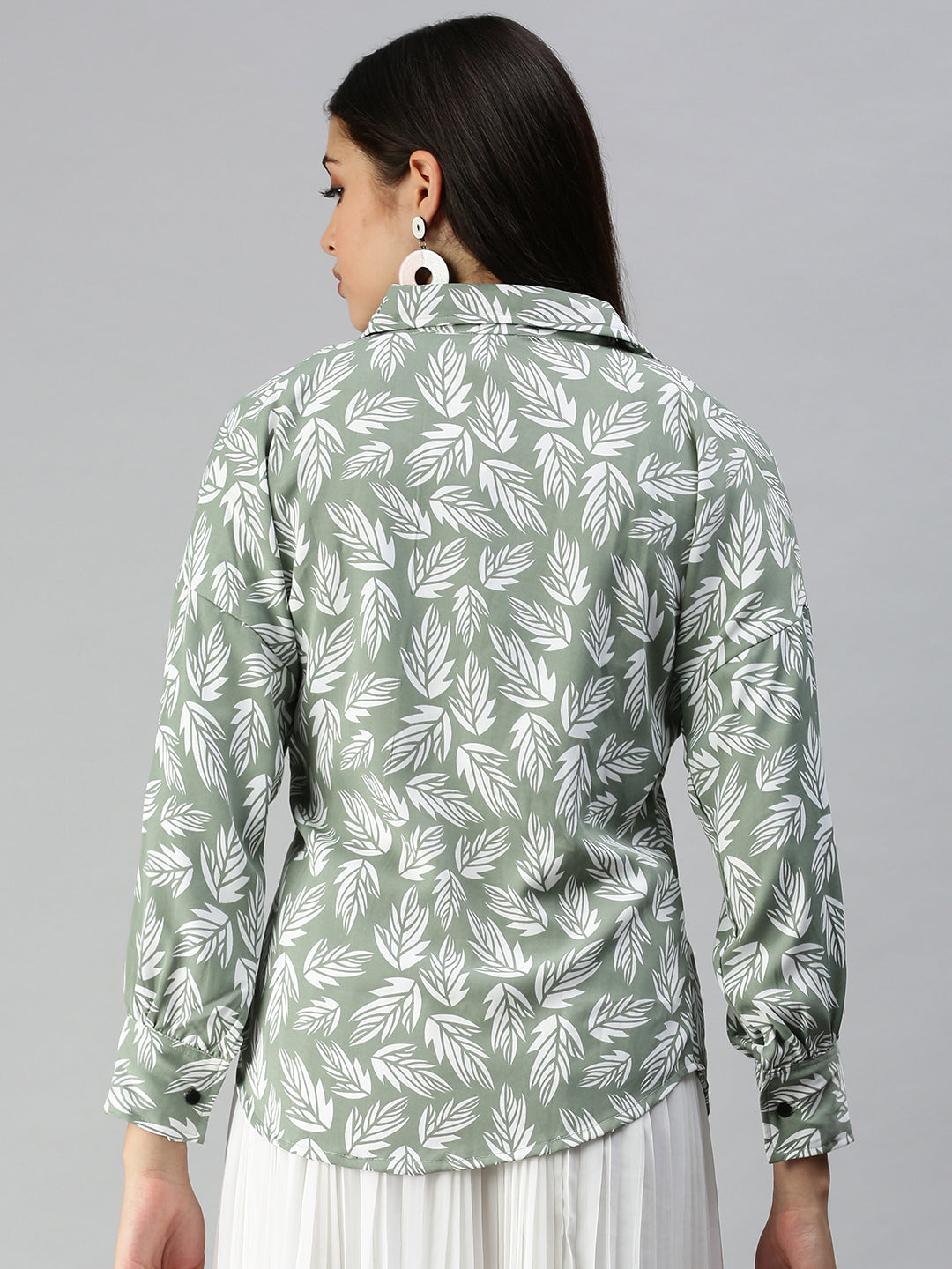 Women's Green Printed Shirt