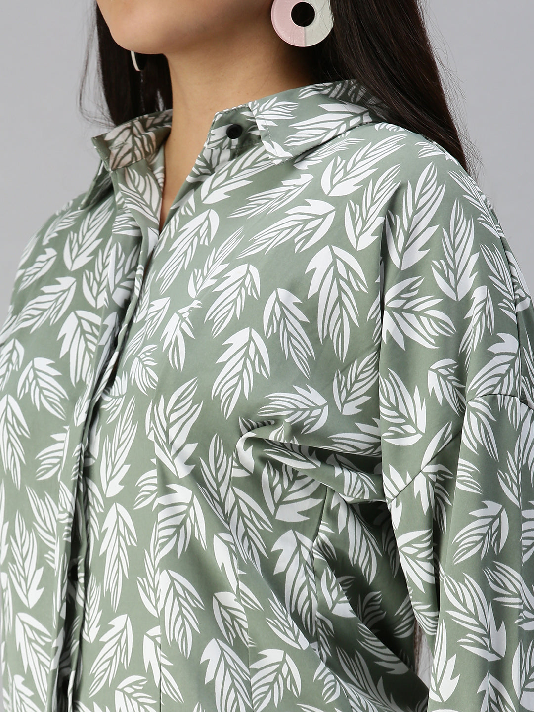 Women's Green Printed Shirt