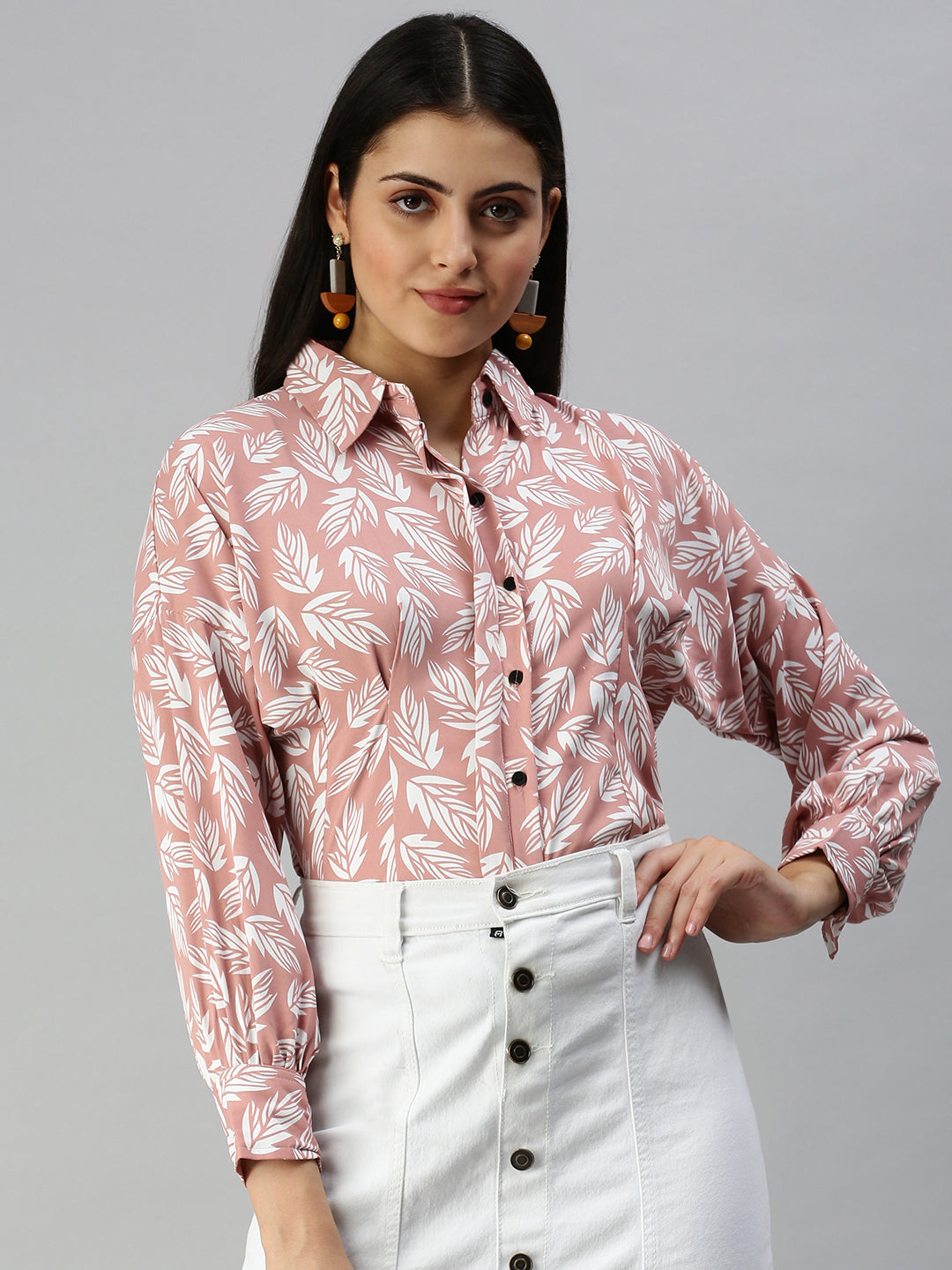 Women's Mauve Printed Shirt