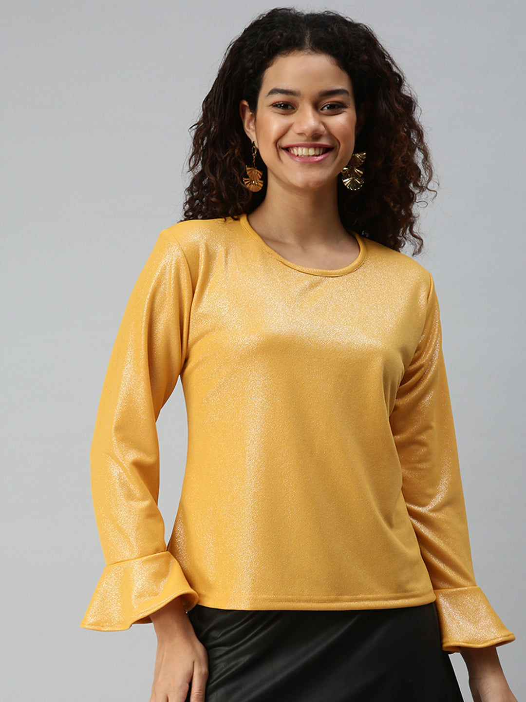 Women's Solid Mustard Top